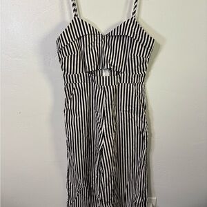 Main Strip Monochrome Striped Jumpsuit